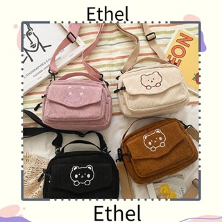 Ethel1 กระเป๋าสะพายไหล่แฟชั่น พิมพ์ลายการ์ตูนหมี