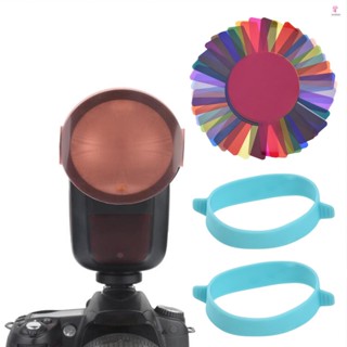 Camera Flash Gels Lighting Filters Color Correction Filter Kit for Godox V1 Series Speedlight H200R Flash Head