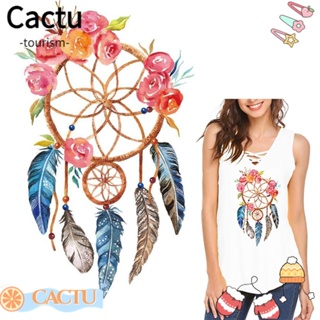 Cactu แผ่นสติกเกอร์ พิมพ์ลาย ซักทําความสะอาดได้ DIY สําหรับติดตกแต่งเสื้อผ้า เสื้อยืด