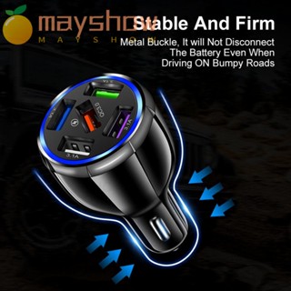 Mayshow ซ็อกเก็ตชาร์จ USB ในรถยนต์ LED QC 3.0 5 พอร์ต ชาร์จเร็ว