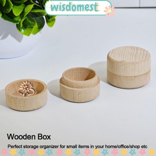 Wisdomest กล่องไม้ธรรมชาติ ทรงกลม แฮนด์เมด สําหรับใส่เครื่องประดับ ตกแต่งบ้าน