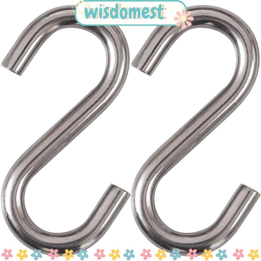 Wisdomest ตะขอแขวนเปลญวน ตัว S เหล็กชุบสังกะสี ทนทาน รับน้ําหนักได้มาก 300 (กก.) 70 มม. 2.75 นิ้ว 2.75 นิ้ว 2 ชิ้น