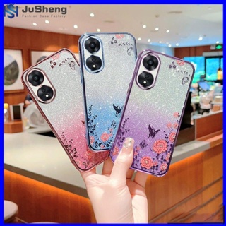 Jusheng เคสโทรศัพท์มือถือ ลายผีเสื้อกระพริบ สําหรับ oppo A58 A78 4G MMHY