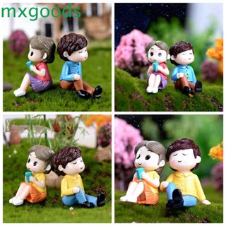 Mxgoods ฟิกเกอร์เรซิ่น รูปภูมิทัศน์น่ารัก ขนาดเล็ก 2 ชิ้น ต่อชุด DIY