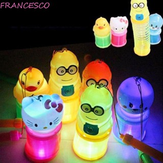 Francesco โคมไฟพลาสติก ทรงกลม แบบพกพา สีรุ้ง มีไฟ Led ของเล่นเสริมพัฒนาการเด็ก