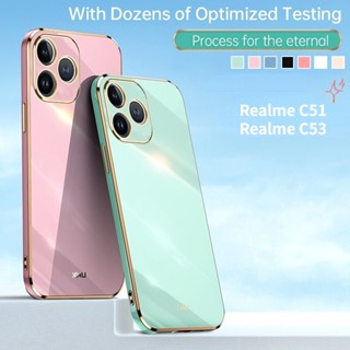 เคสโทรศัพท์ซิลิโคน แบบนิ่ม ทรงสี่เหลี่ยม กันกระแทก สําหรับ Realme C51 C53 NFC 2023 RealmeC53 4G 5G C 53 RealmeC51 C 51