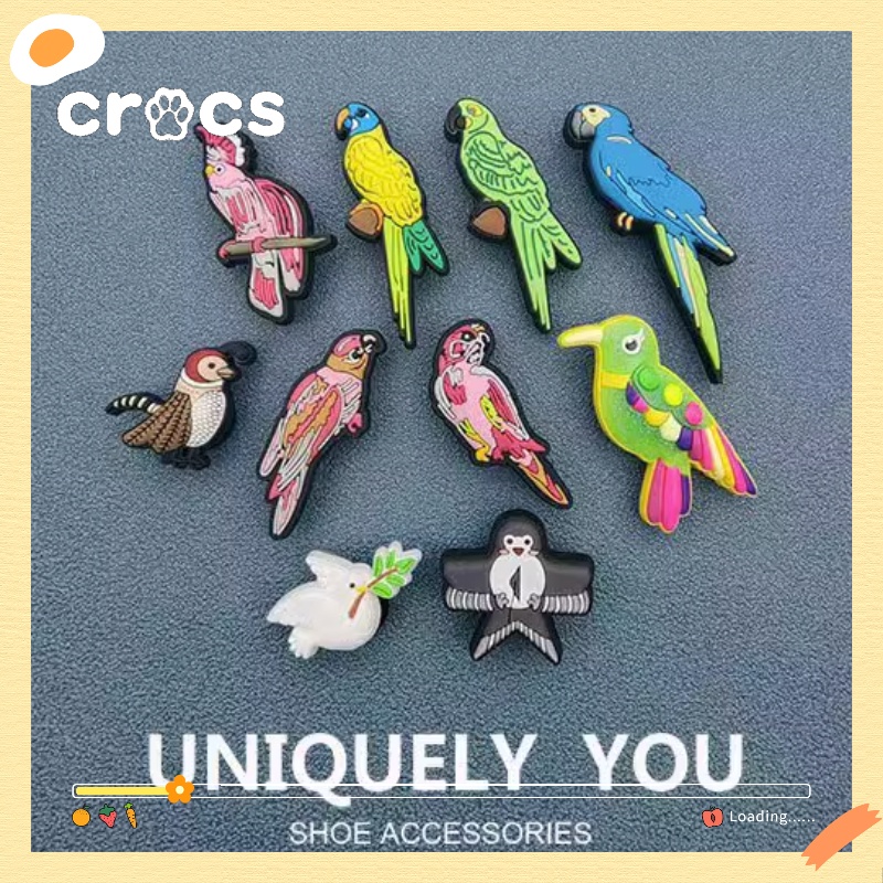 Crocs jibbitz รองเท้าแตะ Crocs หัวเข็มขัด รูปนกนางแอ่น นกแก้ว นกพิราบ นกพิราบสีขาว ดอกไม้ สัตว์น่ารัก หัวเข็มขัดตกแต่ง