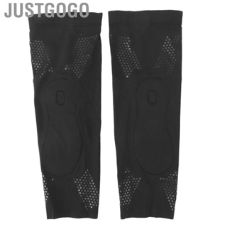 Justgogo Elbow Compression Sleeve  Breathable Prevent Muscle Strains Support Arm Sleeves Relaxing Provides Stable for Workout