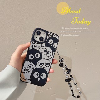 Huiwanju เคสโทรศัพท์มือถือ ลายการ์ตูนน่ารัก พร้อมกระจกแต่งหน้า และสายคล้องมือ สําหรับ iPhone 14 13 12 11