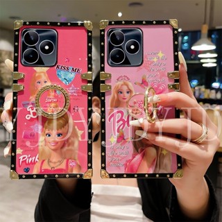 Yjd เคสโทรศัพท์มือถือ ขอบตรง กันกระแทก สําหรับ Realme C53 C55 Barbie Series