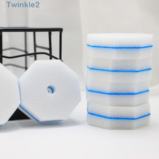 Twinkle ฟองน้ําขัดห้องน้ํา ใช้แล้วทิ้ง คุณภาพสูง สีฟ้า สีม่วง 10 ชิ้น