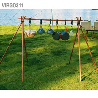 Virgo311 Outdoor Camping สามเหลี่ยม Storage Rack รับน้ำหนักสูงไม้สามเหลี่ยมแขวนขาตั้ง 125 ซม