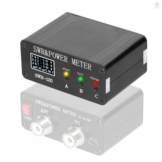 1.8MHz-50MHz 0.5W-120W Short Waves SWR and Power Watt Meter Chinese English Menu Switchable Type-C Charging Interface