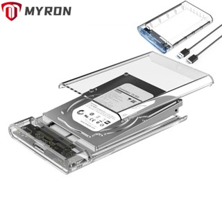 Myron กล่องฮาร์ดดิสก์ แบบพกพา พร้อมสายเคเบิล USB C Plug and Play Mobile HDD