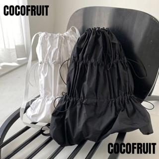 Cocofruit กระเป๋าเป้สะพายหลังลําลอง กระเป๋าสะพายไหล่ ขนาดใหญ่ กันน้ํา สีพื้น สําหรับสตรี