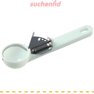 Suchenhd ช้อนตักขนมหวาน ไอศกรีม สเตนเลส ทนทาน สร้างสรรค์ เด้งกลับได้ สีขาว เครื่องมือครัว พลาสติก คุกกี้ ตัก บ้าน