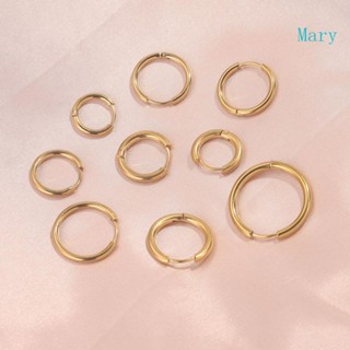 Mary 10 ชิ้น สเตนเลส ห่วง ต่างหูผู้หญิง ต่างหูผู้ชาย พังก์ ฮิปฮอป ของขวัญ แฟชั่น เครื่องประดับ ต่างหูเจาะ