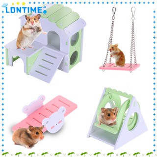 Lontime บ้านไม้ ทรงสามเหลี่ยม ขนาดเล็ก สําหรับหนูแฮมสเตอร์ DIY