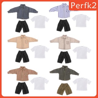 [Perfk2] ชุดเสื้อเชิ้ต 1:12 กางเกงขายาว ใส่สบาย สําหรับตุ๊กตา 6 นิ้ว