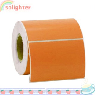 Solighter กระดาษสติกเกอร์ฉลาก ทรงสี่เหลี่ยมผืนผ้า มีกาวในตัว อเนกประสงค์ 3.94 นิ้ว x2.76 นิ้ว (100X70 มม.) สีส้ม สําหรับเครื่องพิมพ์ฉลาก สํานักงาน 800 แผ่น