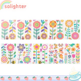 SOLIGHTER กาวติดผนัง ลายดอกไม้ ฤดูใบไม้ผลิ 62 ชิ้น