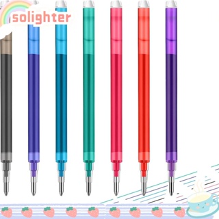 Solighter ไส้ปากกาหมึก สีแดง สีเขียว สีส้ม สีฟ้าทะเลสาบ สีดํา สําหรับสํานักงาน 7 ชิ้น