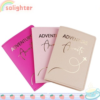 Solighter กระเป๋าใส่หนังสือเดินทาง บัตรเครดิต หนัง PU แฟชั่น