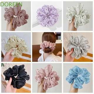 Doreen Organza Dot Hair Scrunchies, Headwear ยางรัดผม ขนาดใหญ่ สไตล์เกาหลี, ยางรัดผมชีฟอง หรูหรา ขนาดใหญ่ ยางรัดผมชีฟอง สาว