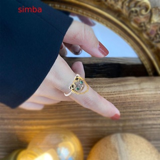 【Simba】แหวนเงิน S925 รูปแมว ปรับได้ สไตล์วินเทจ