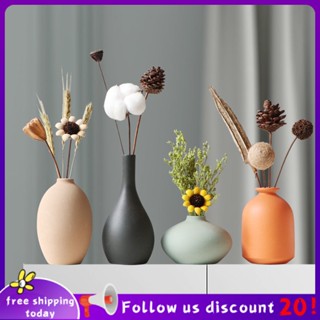 Se7ven✨Desktop Decoration Small Vase Nordic Creative Ceramic Dried Flower Arrangement Home Room Living Room Decorations