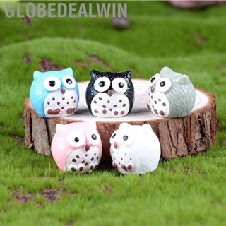 Globedealwin Mini Owl Statue Vivid Colors Cute Safe Odorless Resin Durable Decor for Home Office Shelf