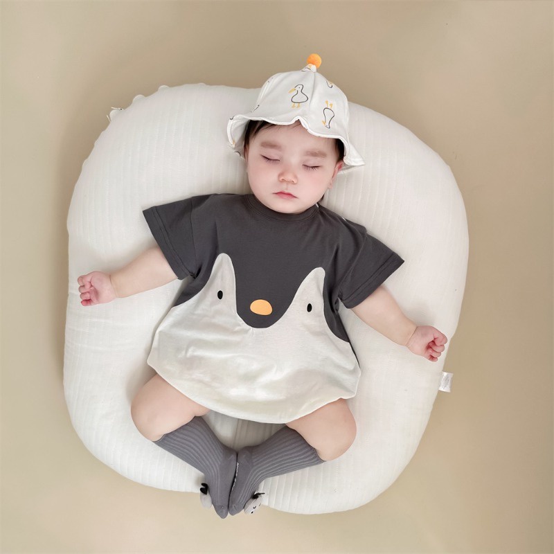 ทารกแรกเกิด ชุดรอมเปอร์ เสื้อผ้าฤดูร้อนแขนสั้น ชุดจั๊มสูท เด็กทารกสาวการ์ตูนบอดี้สูท 0-24 เดือนเด็ก ชุด ทารกเสื้อผ้า