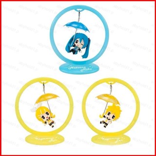 โมเดลฟิกเกอร์ Hatsune Miku Action Figure Kagamine Rin Len Umbrella ของเล่นสําหรับเด็ก จํานวน 3 ชิ้น