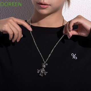 Doreen จี้สร้อยคอแฟชั่น การ์ตูน ขยับได้ คุณภาพสูง ฮิปฮอป กระดูกไหปลาร้า โซ่