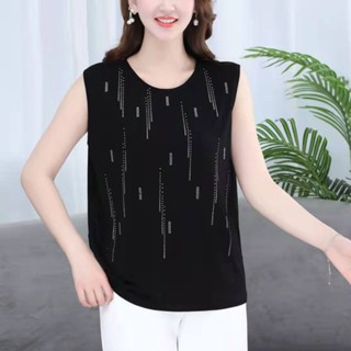 เสื้อกล้ามวันแม่ แบบสวมหัว ไร้รอยต่อ สําหรับผู้หญิงวัยกลางคน 40 50 23.9.12