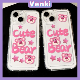 VENKI - เข้ากันได้สำหรับ เคสไอโฟน เคสไอโฟน11 เคส iphone 11 TPU ถุงลมนิรภัยเคสโทรศัพท์กันกระแทกป้องกันกล้องน่ารักการ์ตูนหมีสีชมพูเข้ากันได้กับ iPhone 15 14 13 PRO MAX iPhone 12 PRO MAX XR XS 7 8