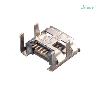 Delmer พอร์ตซ็อกเก็ตชาร์จ USB ตัวเมีย DIP SMD 5 Pin ขนาดเล็ก คุณภาพสูง