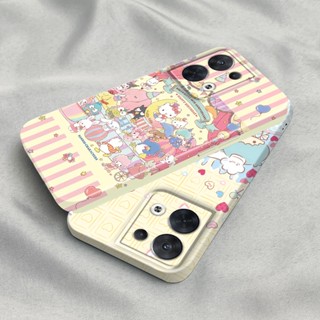 ฟิล์มเคสโทรศัพท์ สําหรับ Oppo Reno 8 Pro 7 6 5 Find X5 X3 F9 A78 A5 A31 A8 A15 A35 Realme 2 Pro ตัวละคร Sanrio เคสน่ารัก คิตตี้ ป้องกันกล้อง พลาสติกแข็ง เคสด้านหลัง