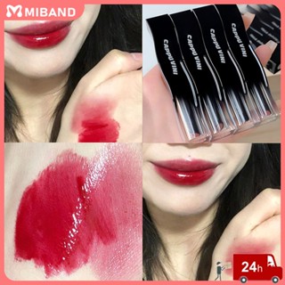 พร้อมสต็อก Cappuvini Small Tube Black Solid Lipstick Moisturizing High Beauty Lip Gloss Pk Pinkflash