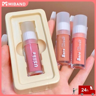 พร้อมสต็อก Uslike Liquid Powder Blusher Monochrome Natural Waterproof Powder Blusher Palette เครื่องสำอางบนใบหน้า