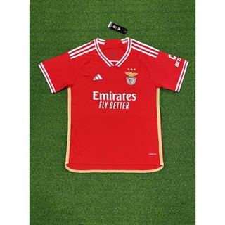 Fan Edition 2324 ใหม่ Benfica เสื้อยืดแขนสั้น พิมพ์ลายฟุตบอล คุณภาพสูง ไซซ์ S-4XL