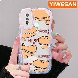 เคสโทรศัพท์มือถือ ซิลิกาเจลนิ่ม ใส กันกระแทก ลายหนังจระเข้น่ารัก สําหรับ VIVO Y19 Y5s