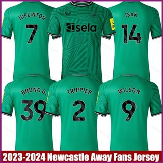 เสื้อกีฬาแขนสั้น ลายทีม Newcastle Away Jersey Trippier Wilson Joelinton Isak Bruno Tshirs YX 2023-2024 พลัสไซซ์