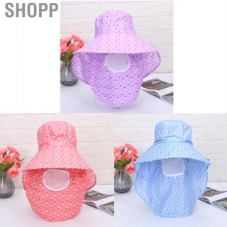 Shopp Sun Hat Wide Brim with Neck Flap Face Cover UV Protection Polyester Summer Cap for Fishing Camping Boating Hiking