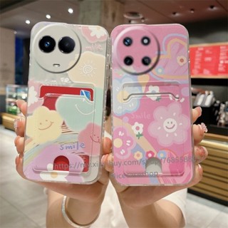 ใหม่ เคสโทรศัพท์มือถือแบบนิ่ม ลายดอกไม้ หัวใจ นักบินอวกาศ สร้างสรรค์ พร้อมช่องใส่บัตร แฟชั่น สําหรับ Realme 11X Realme11 C51 NFC 11 4G 5G 2023