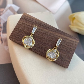 0916SPSDY French New Triangle Zircon 925 Silver Pin Earrings High Sense Ins Simple Fashion Personality Eardrop Earring QVDN