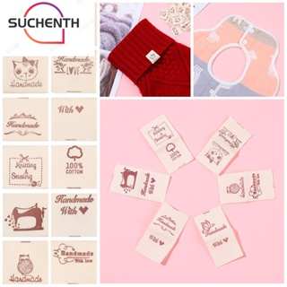 Suchenth 50 ชิ้น ป้ายเสื้อผ้า DIY ถักขนสัตว์ บอล การ์ตูนแมว ป้ายเสื้อผ้า