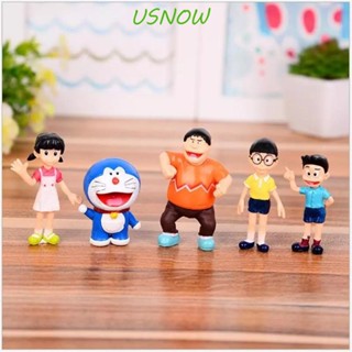 Usnow โมเดลฟิกเกอร์ อนิเมะญี่ปุ่น Doraemon Minamoto Shizuka ของเล่นสําหรับเด็ก 5 ชิ้น ต่อชุด