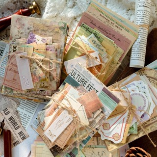 Journamm ชุดกระดาษ สไตล์วินเทจ สําหรับตกแต่งสมุดภาพ เครื่องเ…