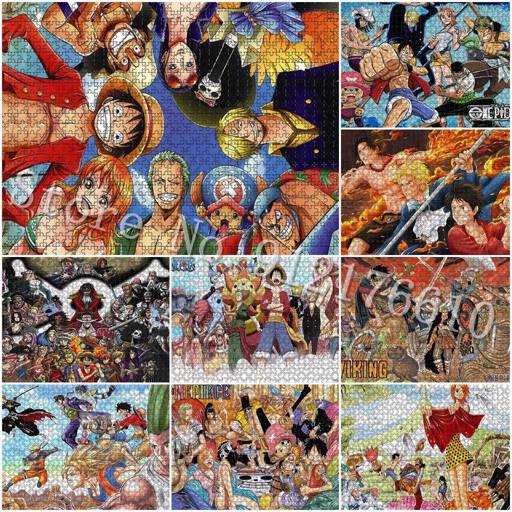 Bandai Anime Jigsaw Puzzles 500 Piece Japanese Cartoon One Piece Puzzles for Adults Children Educati